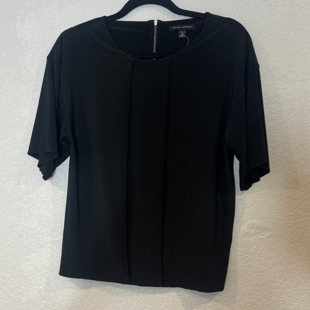 Banana Republic‎ black short sleeved blouse S NWT